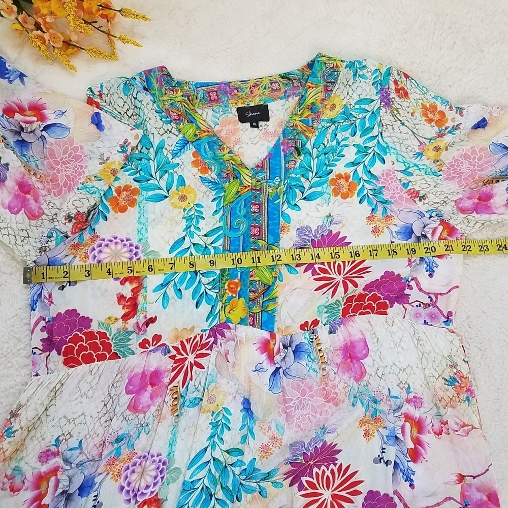 Shana Floral Printed Midi Dress - Picture 5 of 9